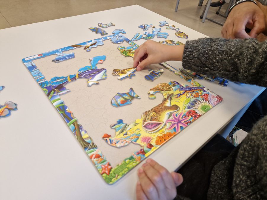 Foto: Osloskolen/Karl Andre Bertheussen En gruppe mennesker som spiller et brettspill